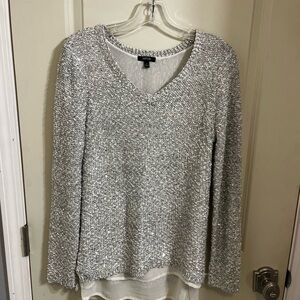 APT 2 Grey sweater with silver sequins detail in Large